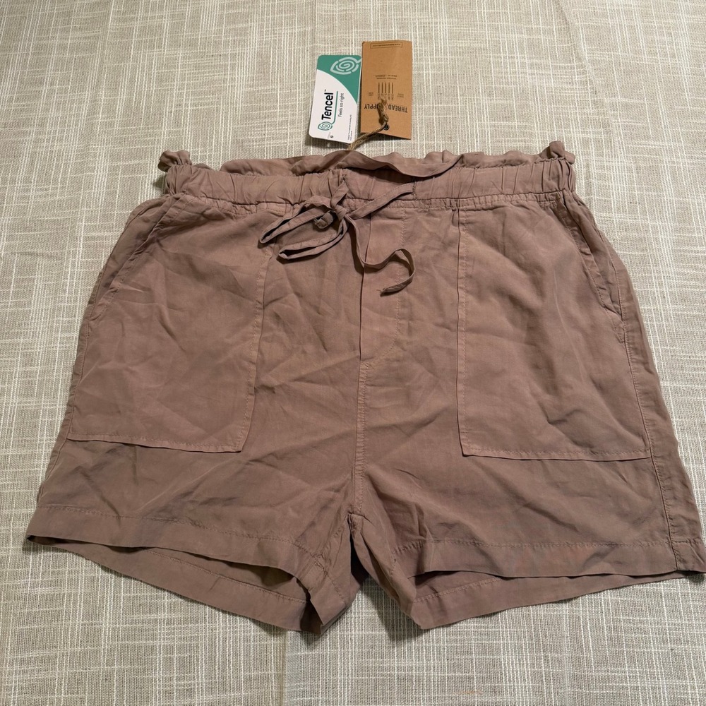 Thread & Supply Tencel Paperbag‎ Waist Shorts Mauve Goat B1321TCTJ Small NEW